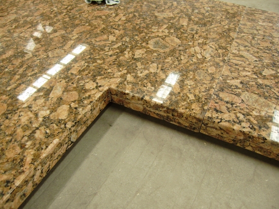 Polished Giallo Fiorito Granite Prefabricated Countertops Dark