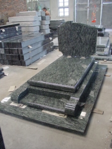 Olive Green Granite Tombstone