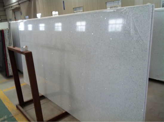 Buy Artificial Quartz Slabs Kitchen Tops Crystal White Quartz